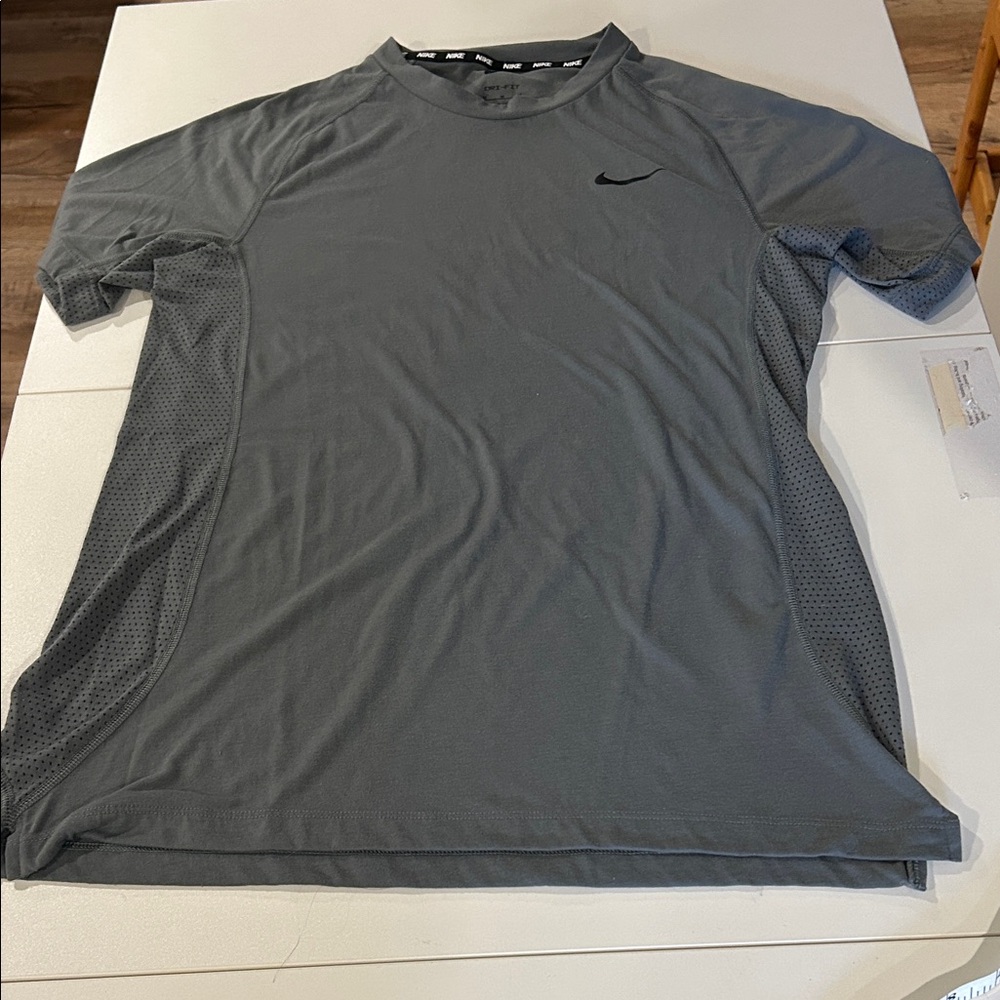 Nike Short-Sleeve Gray Athletic Dri-FIT Tee